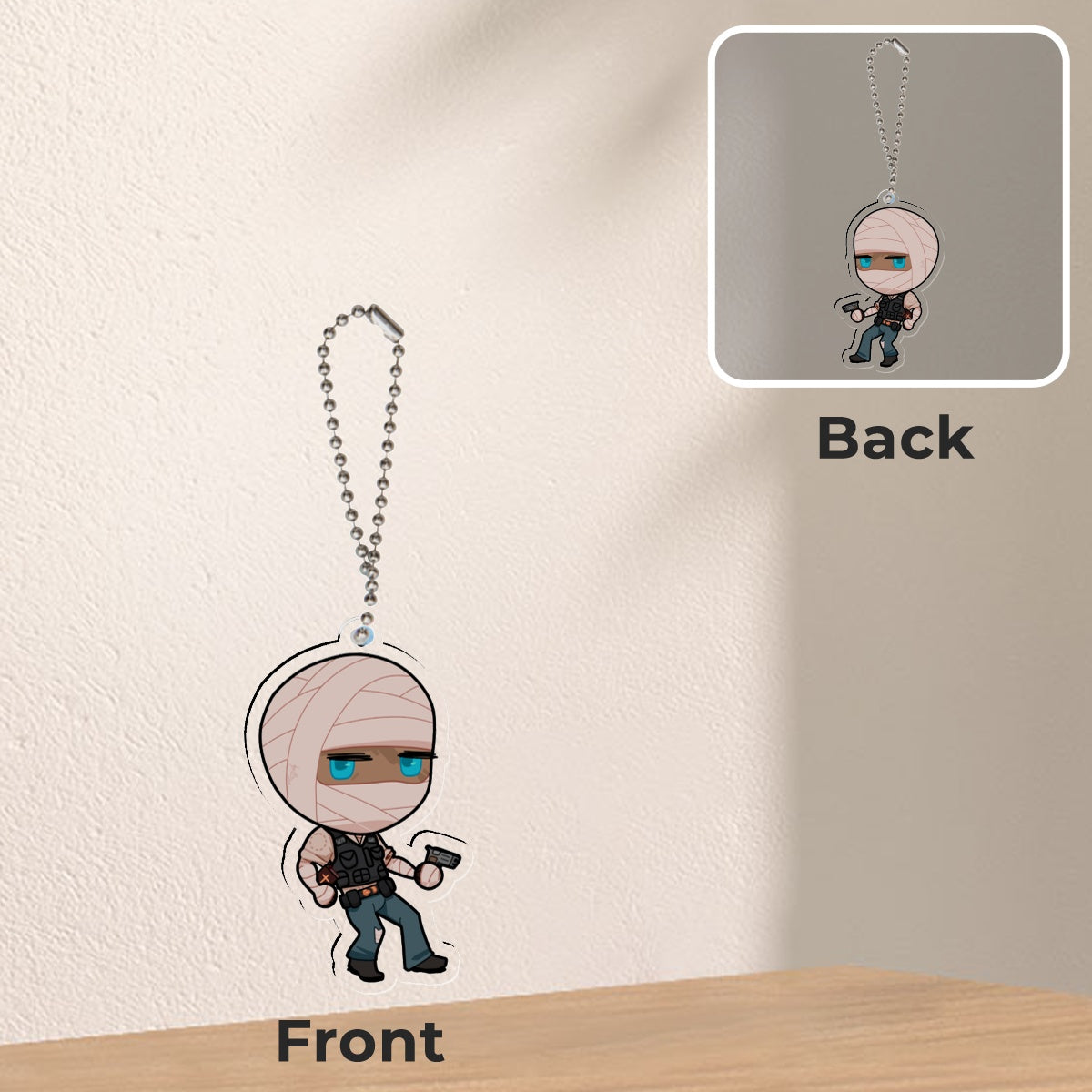 Joshua Graham Fallout New Vegas Clear Acrylic Keychain (40mm x 71mm)