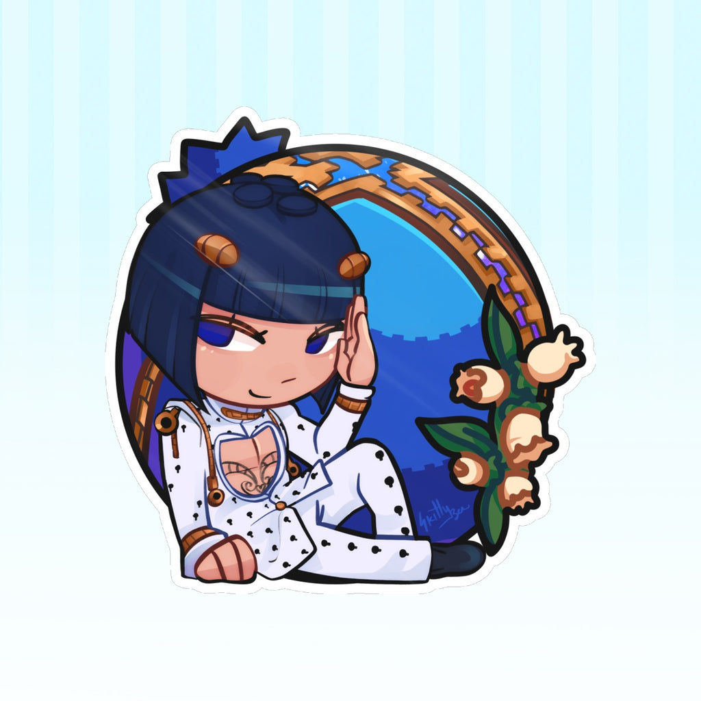 Bruno Bucciarati Blueberry JJBA Die Cut Stickers (102mm x 101mm)