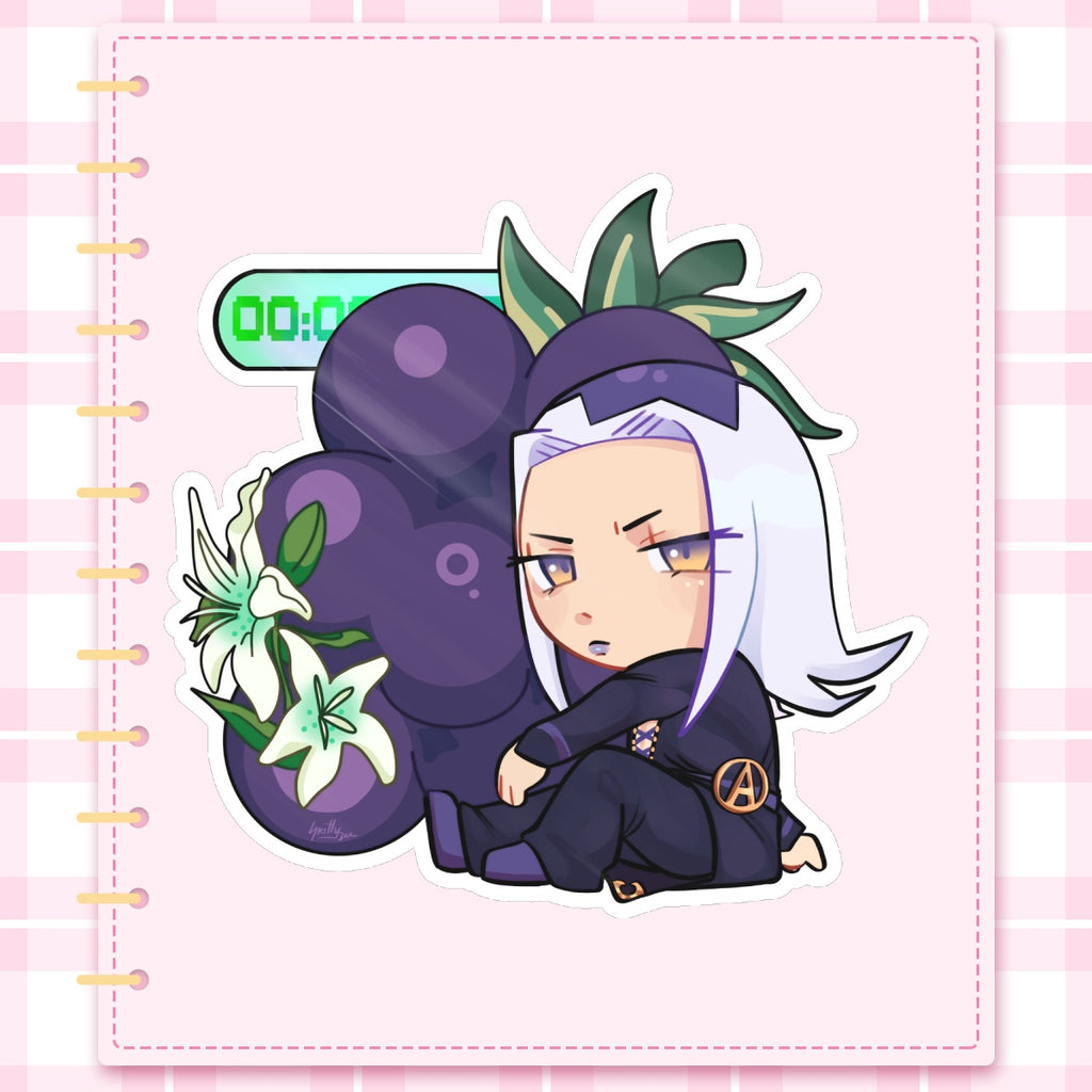 Leone Abbacchio Blackberry JJBA Die Cut Stickers (102mm x 99mm)