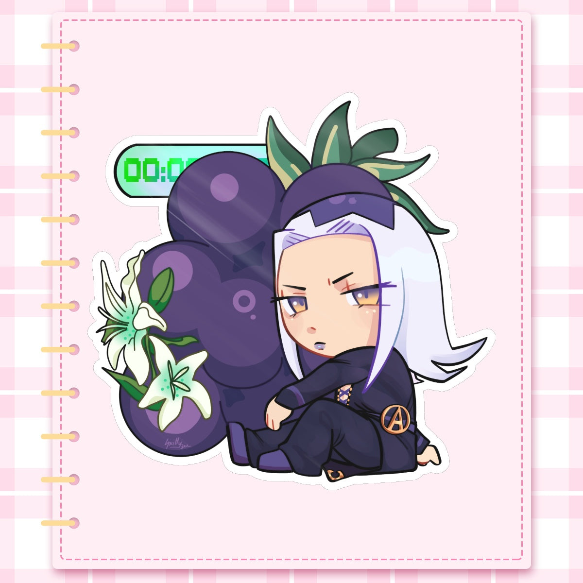 Leone Abbacchio Blackberry JJBA Die Cut Stickers (102mm x 99mm)