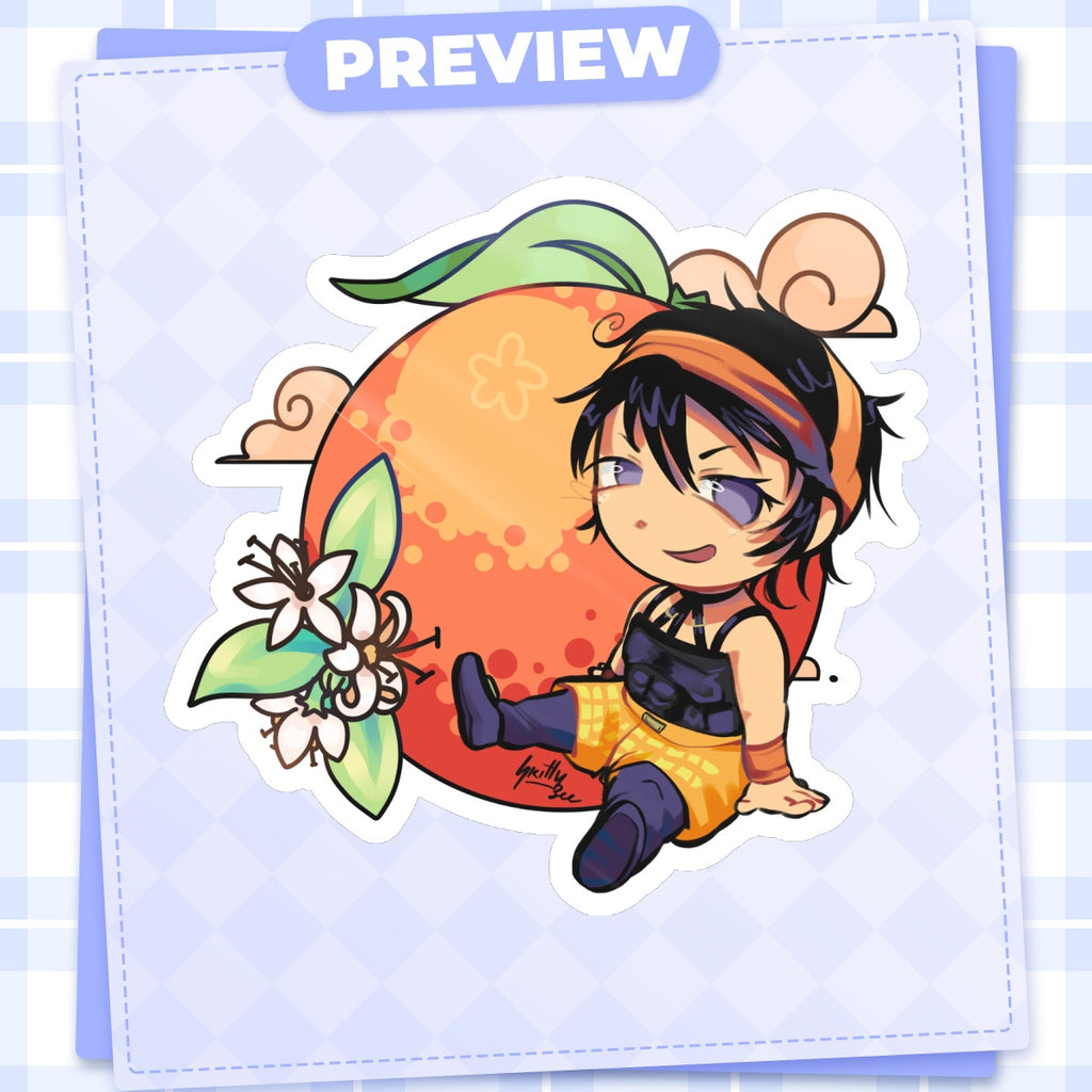 Narancia Ghirga Orange Die Cut Stickers (102mm x 99mm)