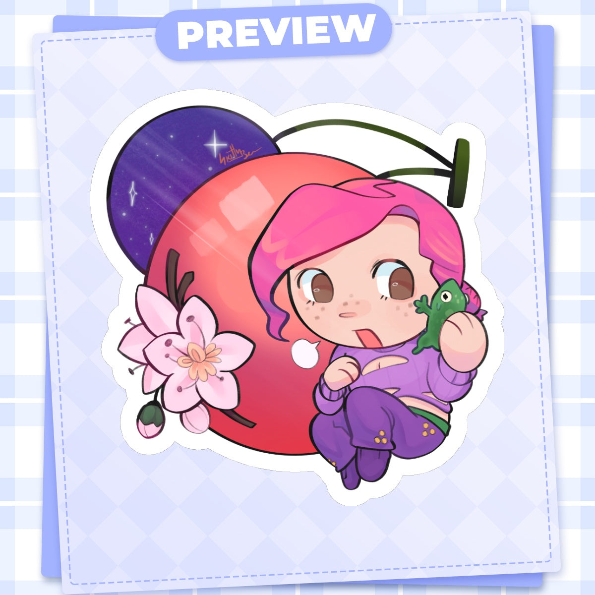 Vinegar Doppio Cherry JJBA Die Cut Stickers (77mm x 77mm)