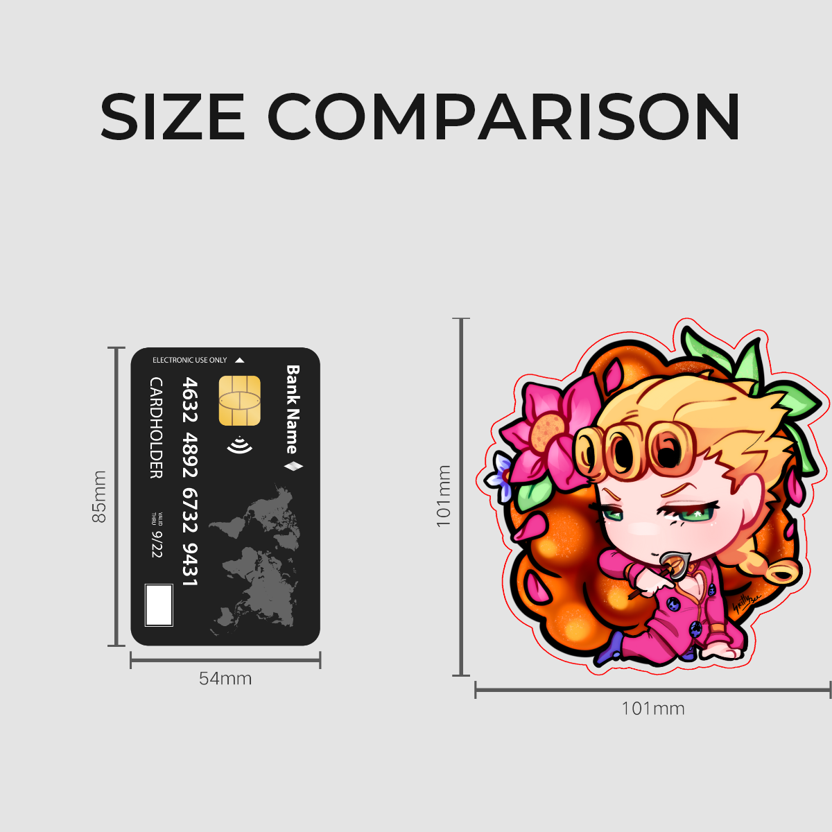 Giorno Giovanna Berry JJBA Die Cut Stickers (101mm x 102mm)