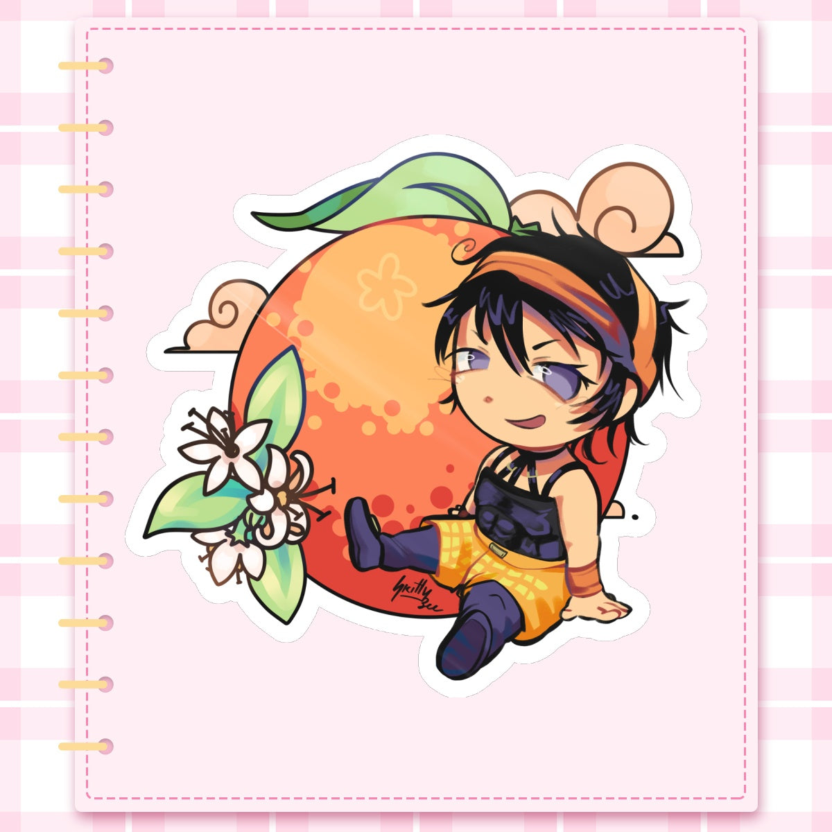 Narancia Ghirga Orange Die Cut Stickers (102mm x 99mm)