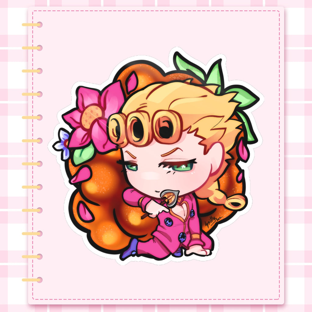 Giorno Giovanna Berry JJBA Die Cut Stickers (101mm x 102mm)