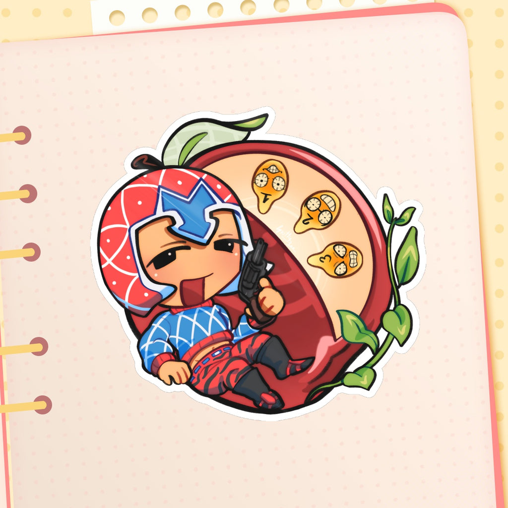 Guido Mista Apple JJBA Die Cut Stickers (100mm x 96mm)