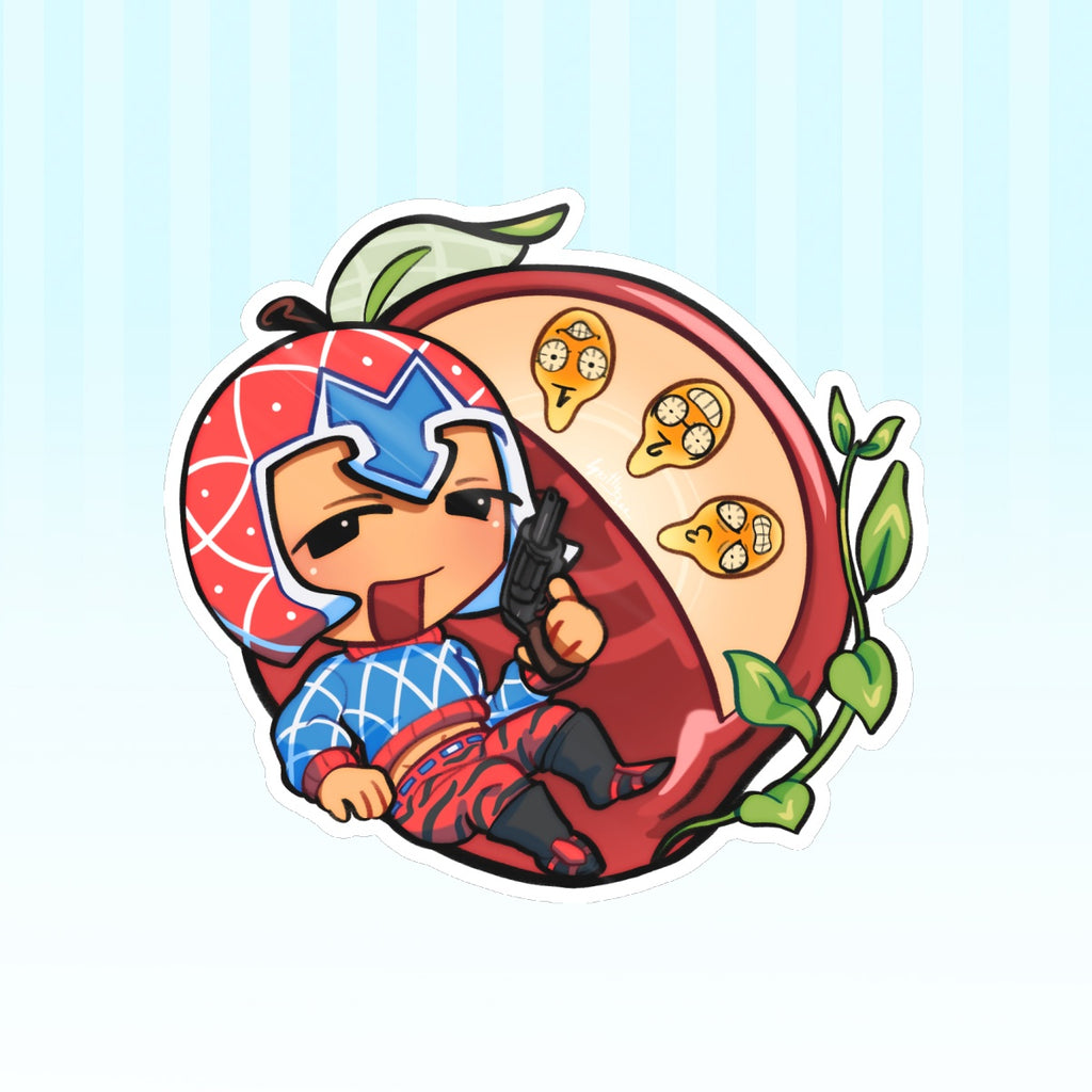 Guido Mista Apple JJBA Die Cut Stickers (100mm x 96mm)