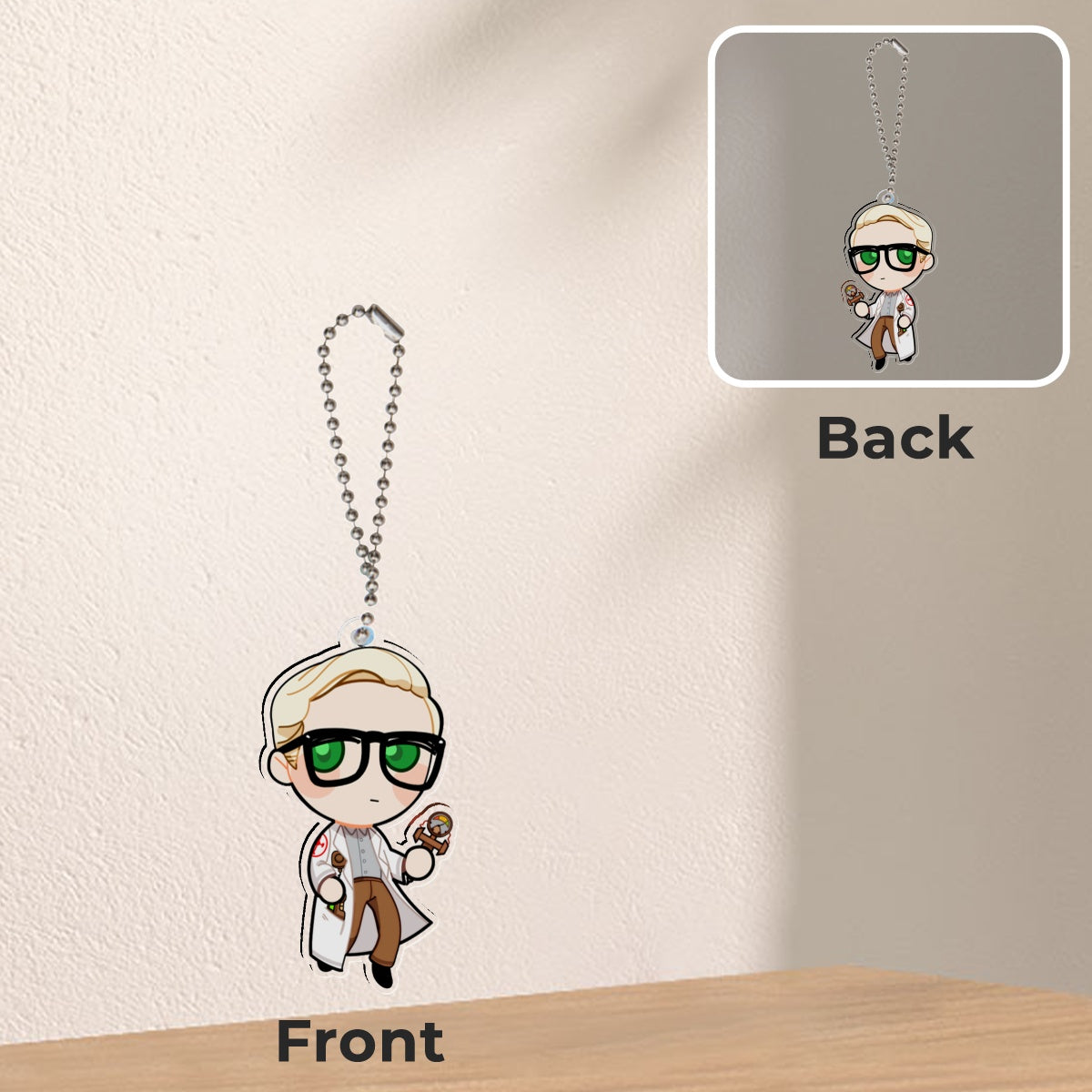 Arcade Gannon Fallout New Vegas Keychain Clear Acrylic 3.5mm