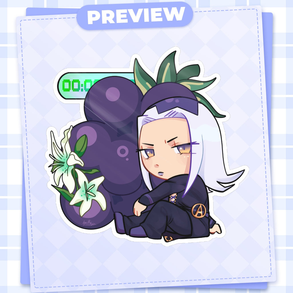 Leone Abbacchio Blackberry JJBA Die Cut Stickers (102mm x 99mm)