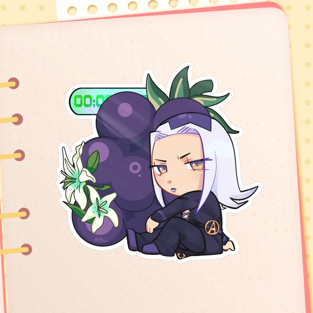 Leone Abbacchio Blackberry JJBA Die Cut Stickers (102mm x 99mm)