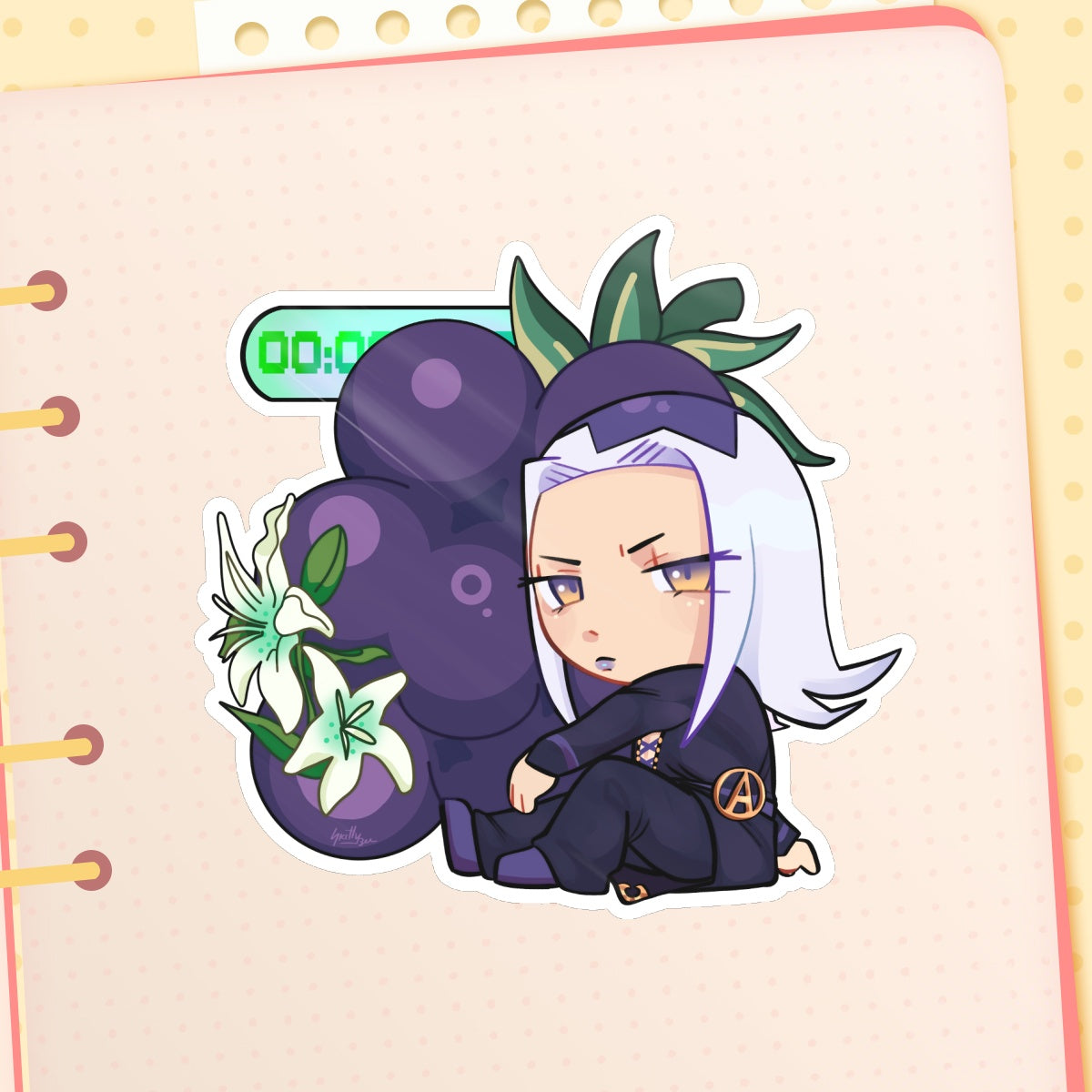 Leone Abbacchio Blackberry JJBA Die Cut Stickers (102mm x 99mm)