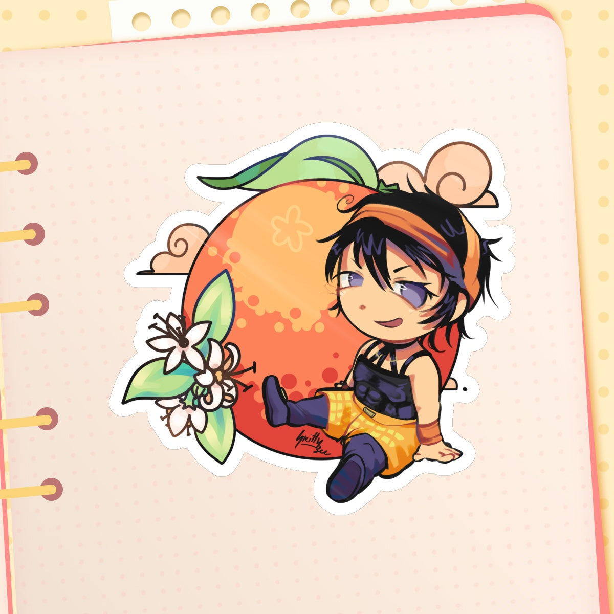Narancia Ghirga Orange Die Cut Stickers (102mm x 99mm)