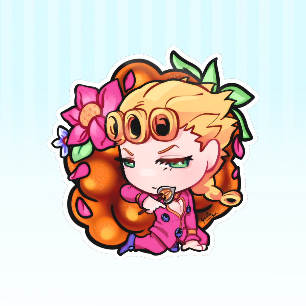 Giorno Giovanna Berry JJBA Die Cut Stickers (101mm x 102mm)