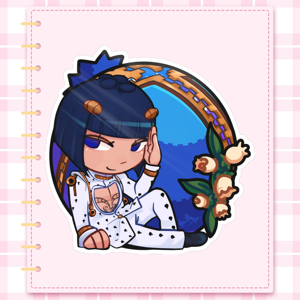 Bruno Bucciarati Blueberry JJBA Die Cut Stickers (102mm x 101mm)