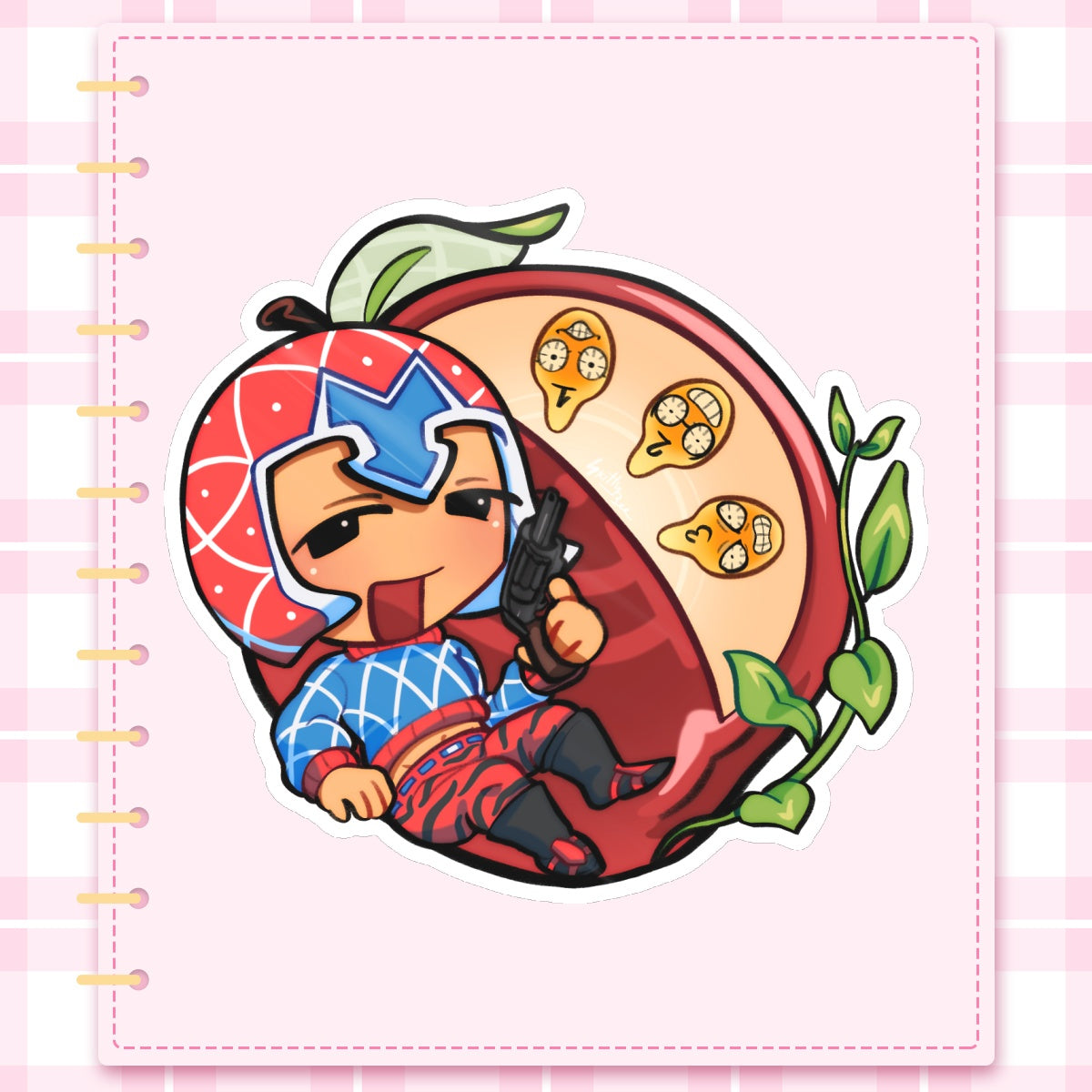 Guido Mista Apple JJBA Die Cut Stickers (100mm x 96mm)
