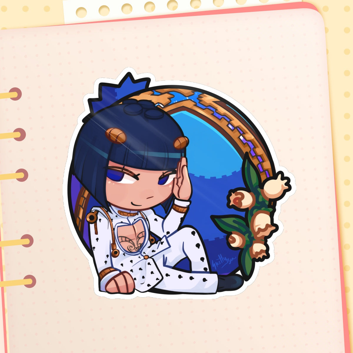 Bruno Bucciarati Blueberry JJBA Die Cut Stickers (102mm x 101mm)