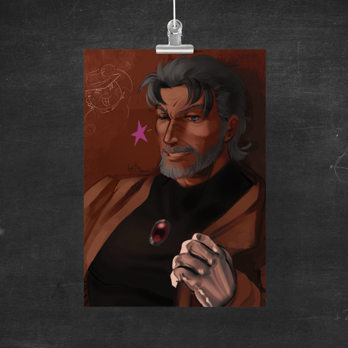 Joseph Joestar Wink JJBA Poster Art Print (210mm*297mm)